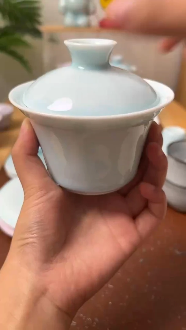 【闪购商品】陶瓷盖碗马蹄二才盖碗（微瑕）