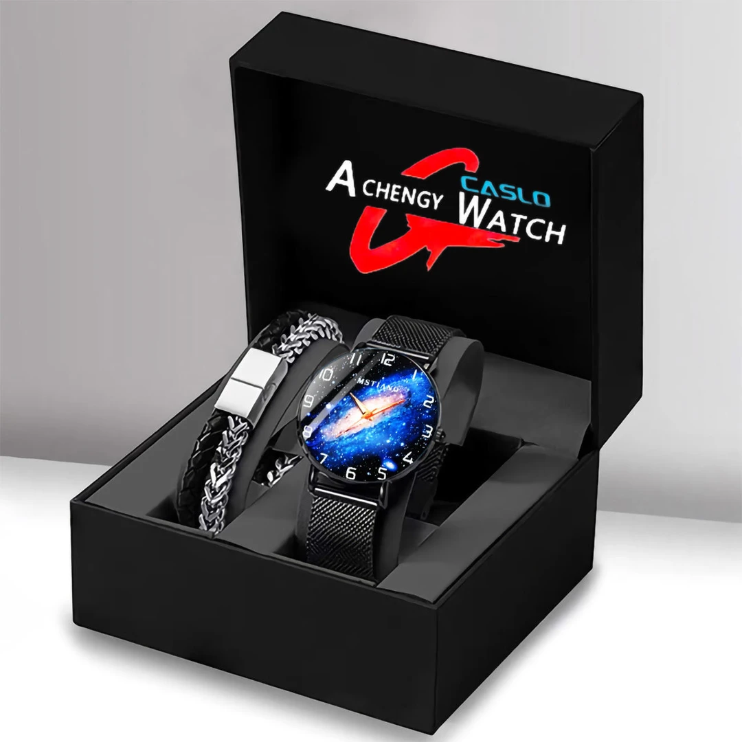 星空银河手表男士青少年初高中学生考试韩版潮流黑科技防水石英表