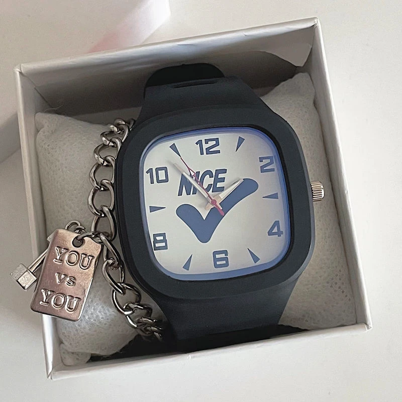 手表男士推荐高颜值高中生女学生小众方形高级感学生手表电子手表