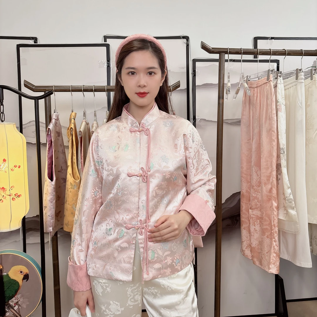 《辰辰定制》《牡丹白龙纹》时尚国风新中式休闲气质设计感外套7295