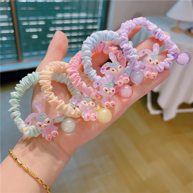 卡通可爱网红发圈星黛lu小肠圈带挂坠紫色兔子皮筋女生扎头发头绳