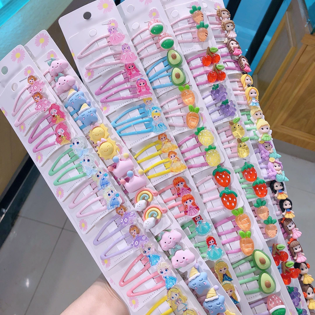 新款水果儿童彩色bb夹女童彩虹碎发发卡可爱公主刘海发夹宝宝发饰