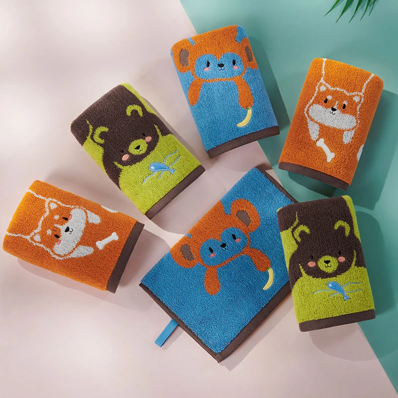 纯棉透气可爱快乐精灵宝宝毛巾柔软亲肤加厚学生洗脸速干吸水毛巾