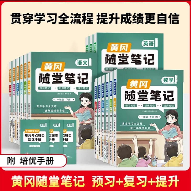 新版黄冈随堂笔记1-6年级语数英 人教版教材