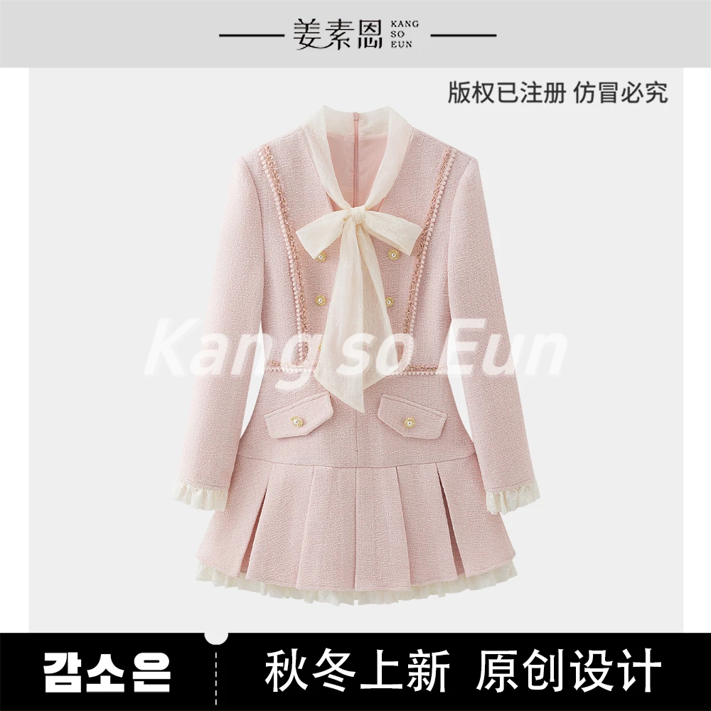 【程钱钱】【粉红回忆】气质休闲设计感连衣裙G24DT020998