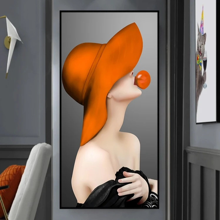 入门玄关装饰画墙纸自粘出租屋防水防潮过道贴画装饰墙面客厅壁画