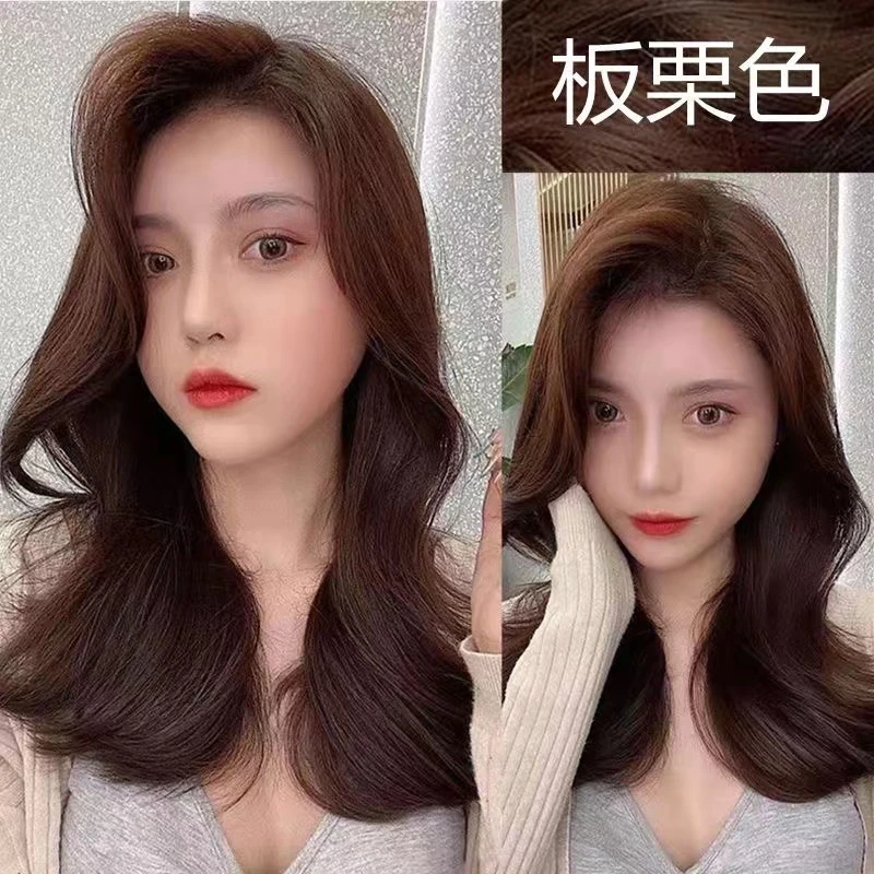 自己在家染发剂2024流行色显白板栗蜂蜜色栗棕色染发膏遮盖白发女