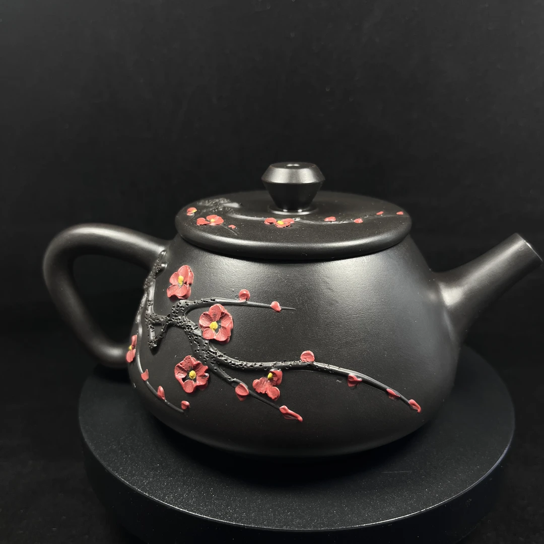 云南建水紫陶全手工根艺梅花光素茶壶石瓢壶非紫砂泡茶壶家用