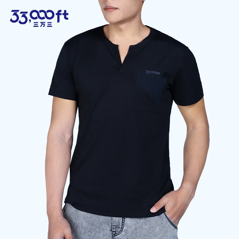 33000ft短袖t恤男夏季新款速干衣登山宽松户外运动透气polo衫男士
