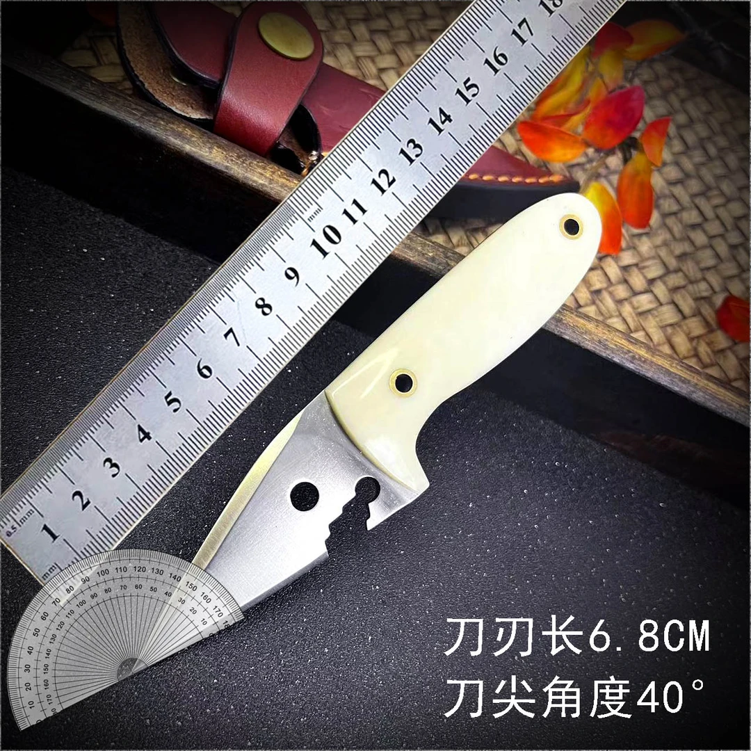 【小鲨鱼】VG10钢 原创设计 仿生鲨鱼造型 白牛骨手柄 便携工具