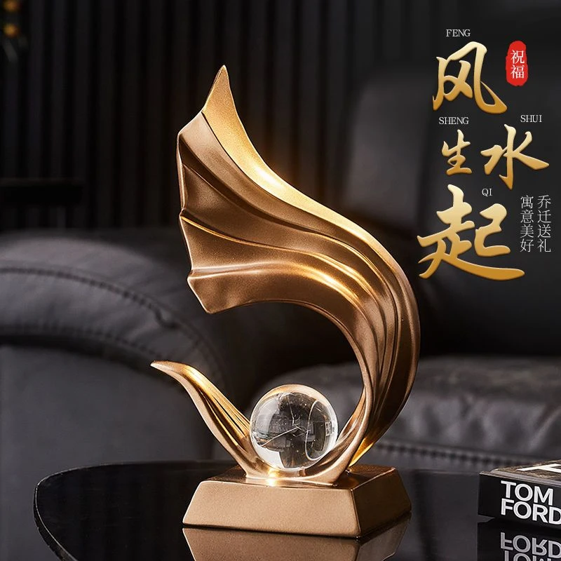 风生水起高档轻奢家居摆件客厅创意酒柜电视柜装饰品办公室摆件