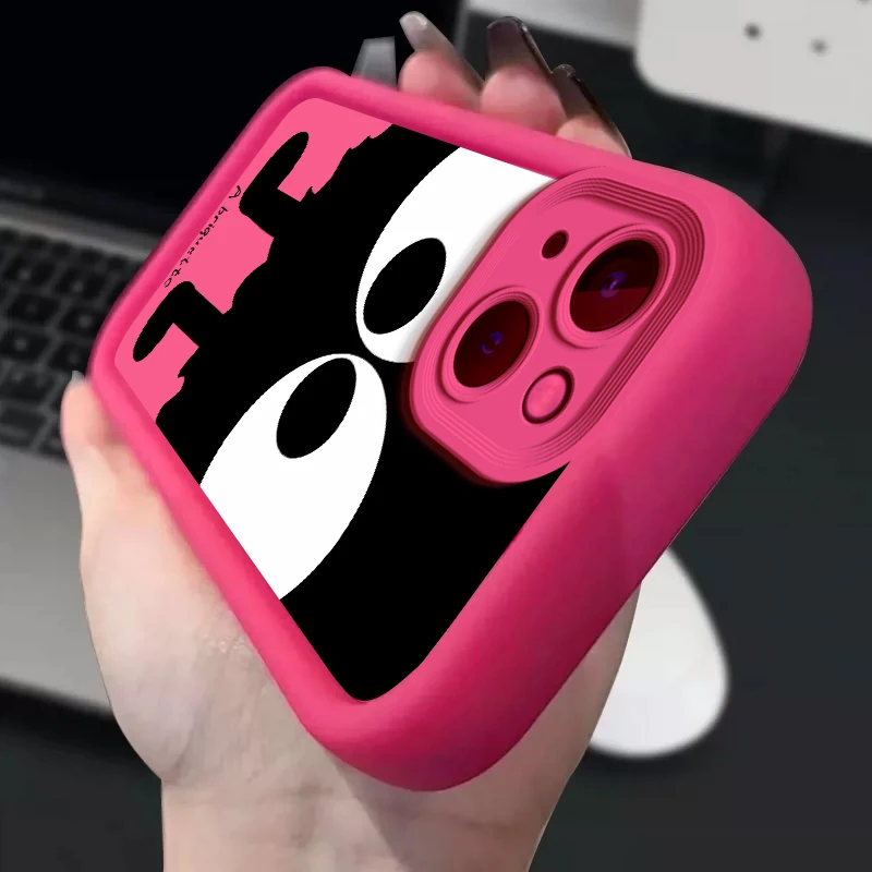 适用iPhone苹果13mini手机壳A2629全包创意防摔高级彩绘大眼煤球