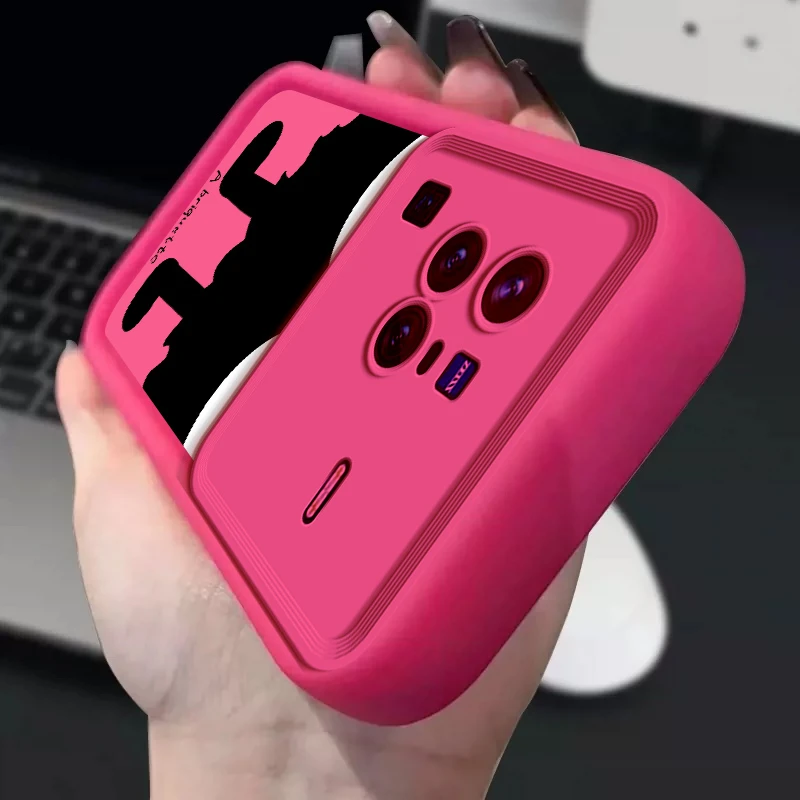 适用vivoX80Pro手机壳V2185A彩绘防摔高级女款创意全包潮大眼煤球
