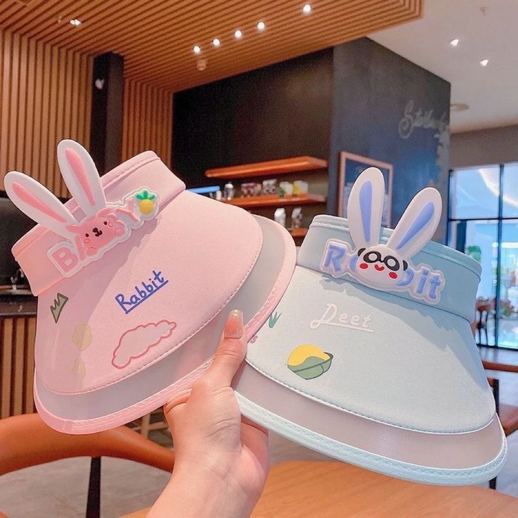 儿童防晒帽女夏季空顶防紫外线宝宝遮阳帽透气女童卡通太阳帽女款