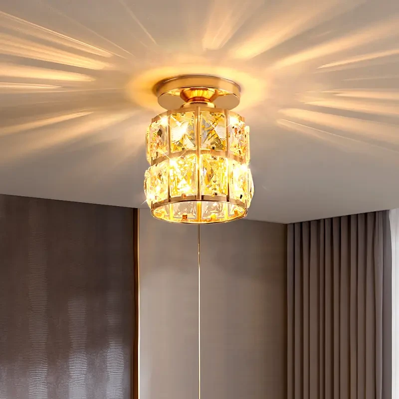 现代轻奢走廊灯具玄关衣帽间阳台水晶入户灯简约创意北欧阳台灯