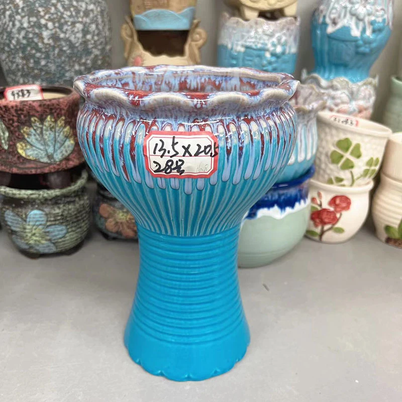 【直播专享】陶瓷多肉花盆E18大奖杯蓝1个