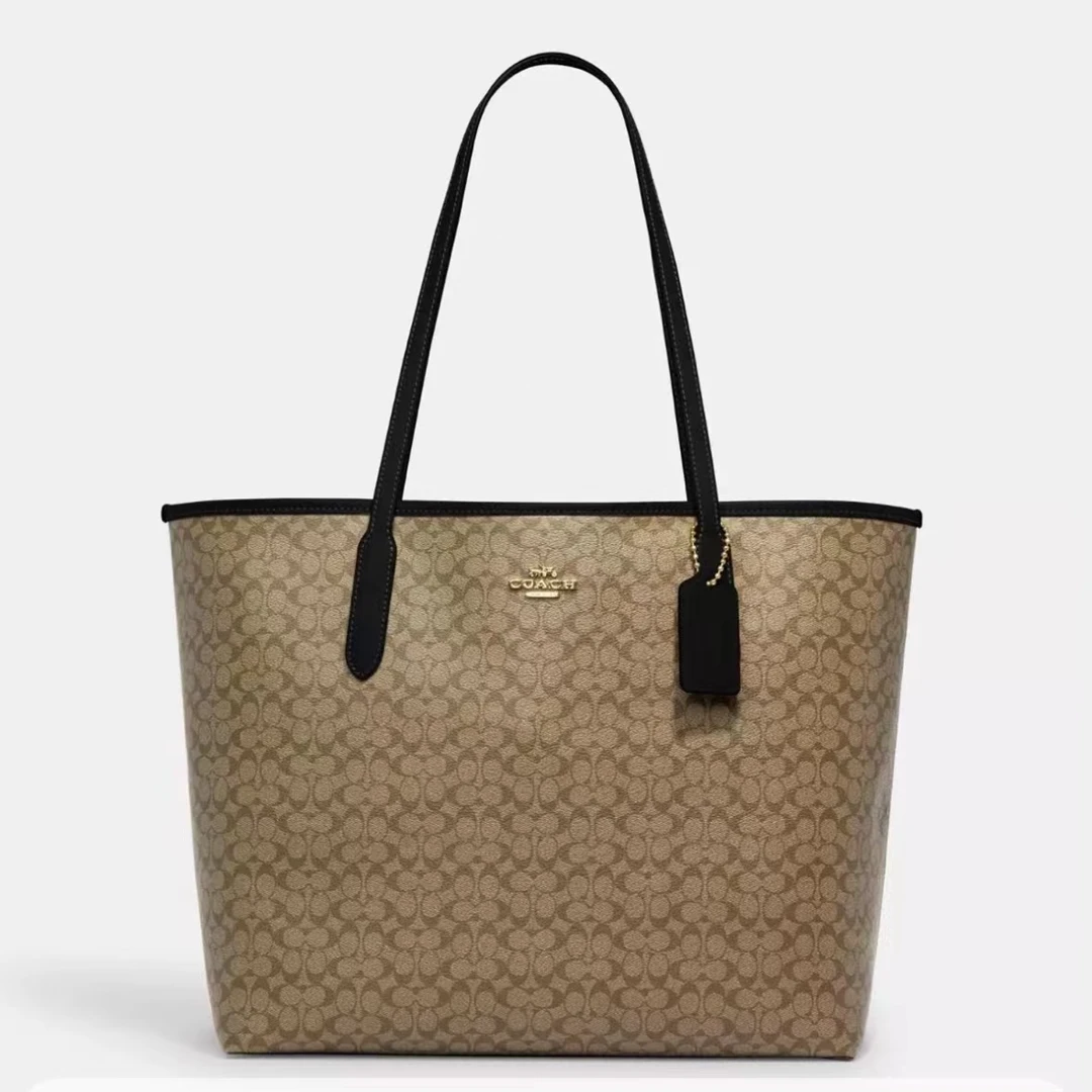 COACH/蔻驰 City托特黑边拼小logo单肩包CJ942女包