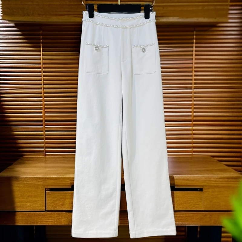 <猪猪出品>宝藏上新秋冬白牛垂感牛仔裤直筒阔腿裤显瘦百搭款745