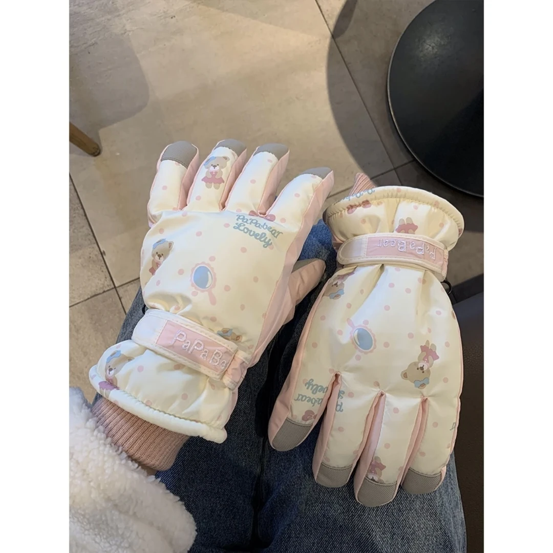滑雪手套女冬季可触屏加绒加厚保暖防寒防风防水摩托车骑行手套潮