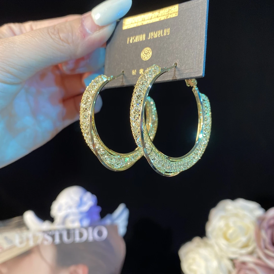 铜合金耳饰 梦露】气质轻奢时尚经典重工个性圈圈耳环洋气大耳圈女