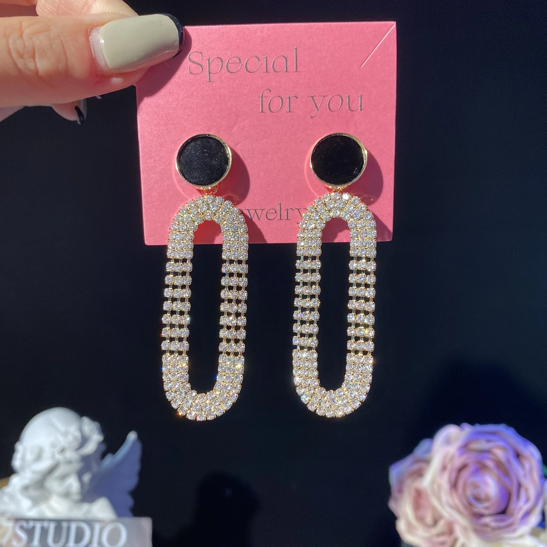 铜合金耳饰 碧彤】轻奢气质时尚大气长款耳坠个性精致洋气复古耳钉