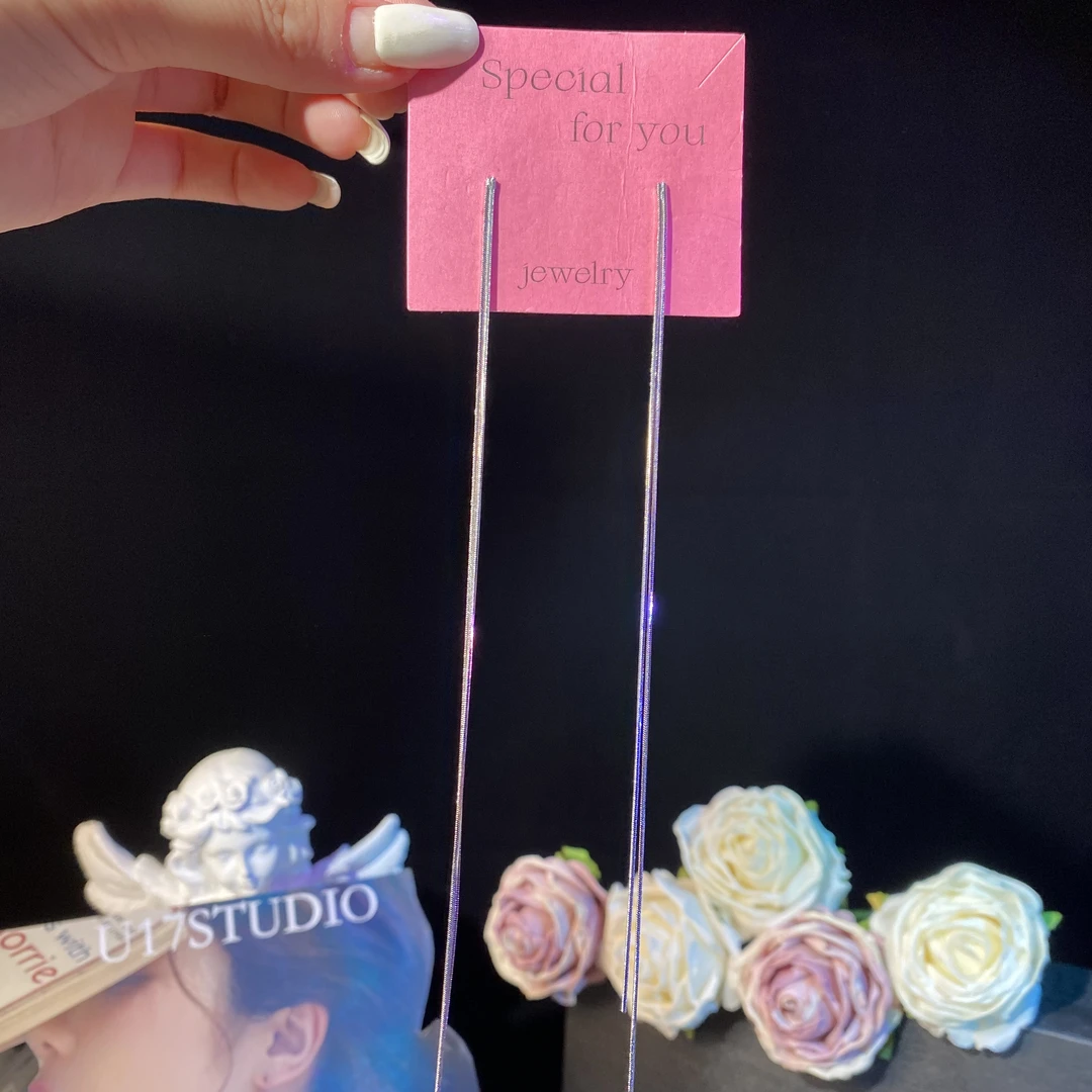 铜合金耳饰 迎梦】超长款简约流苏耳环气质轻奢时尚百搭精致耳钉女