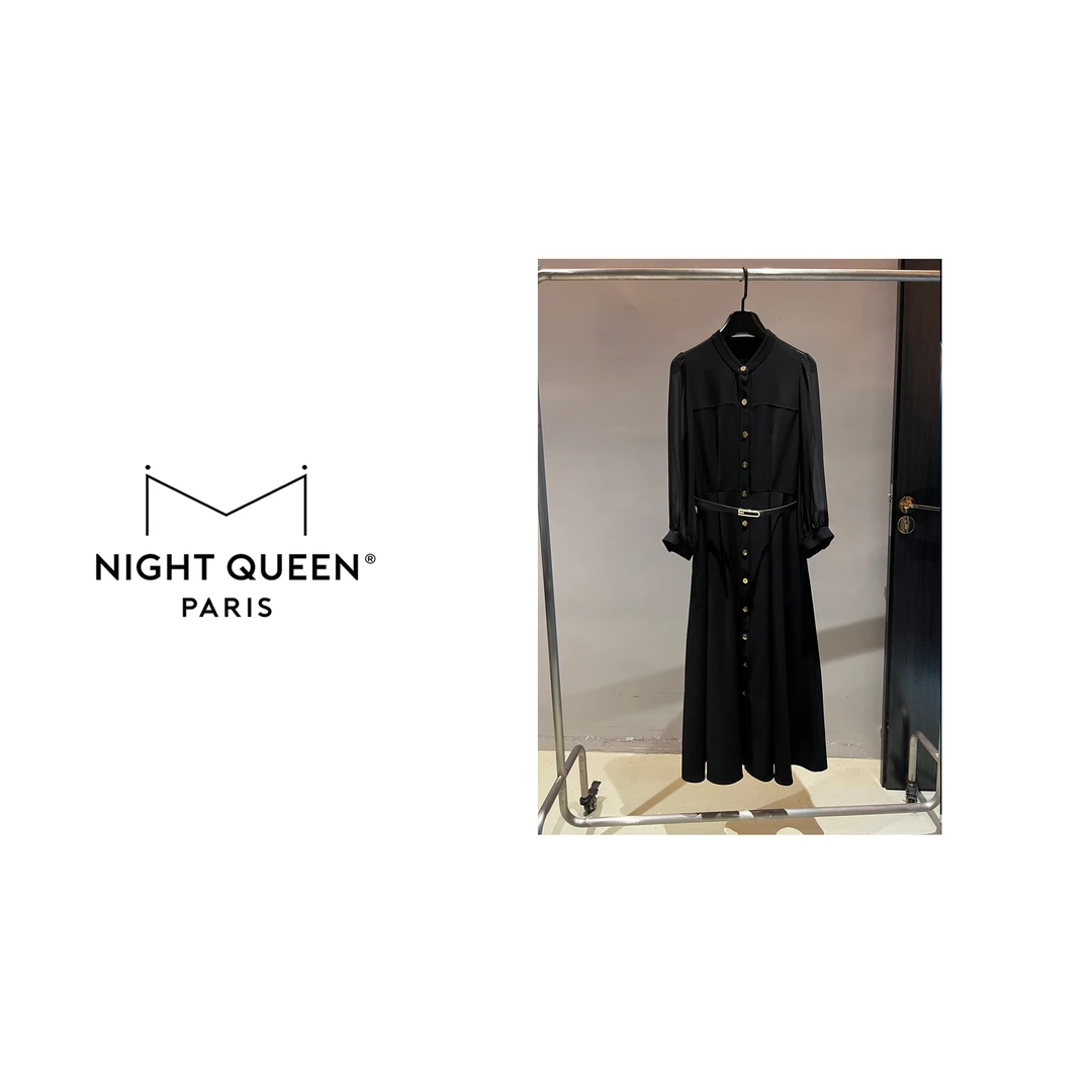 【XJ1010】2025原厂限量经典优雅知性气质修身长连衣裙