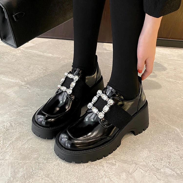 手工鞋 2024秋冬新款方钻乐福鞋F2227-1