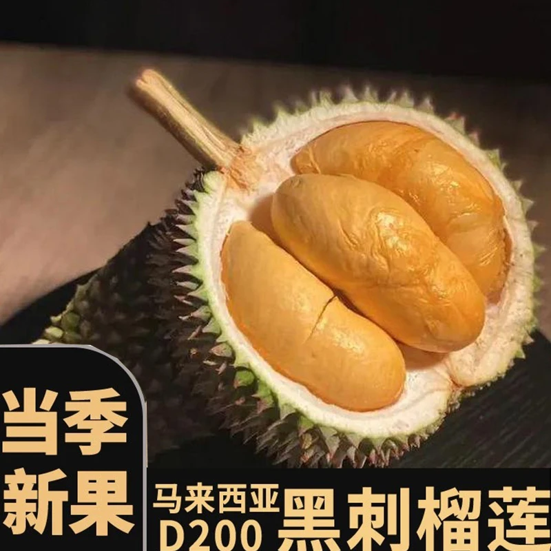 黑刺D200马来西亚槟城榴莲自然树熟液氮进口新鲜带壳整果顺丰