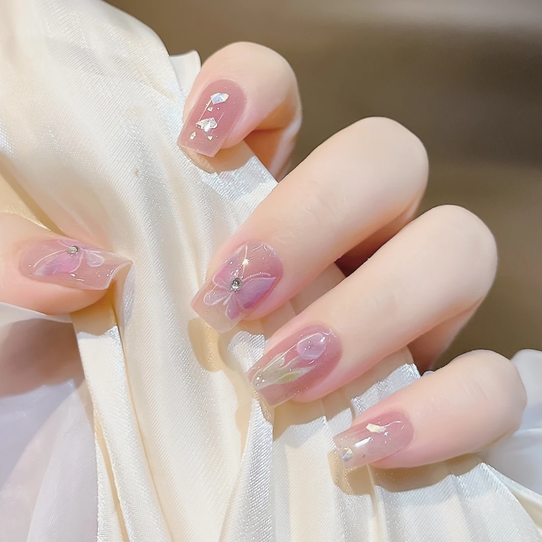 【ES677】半固化凝胶uv半烤美甲贴指甲贴片照灯变硬穿戴甲穿戴式ins