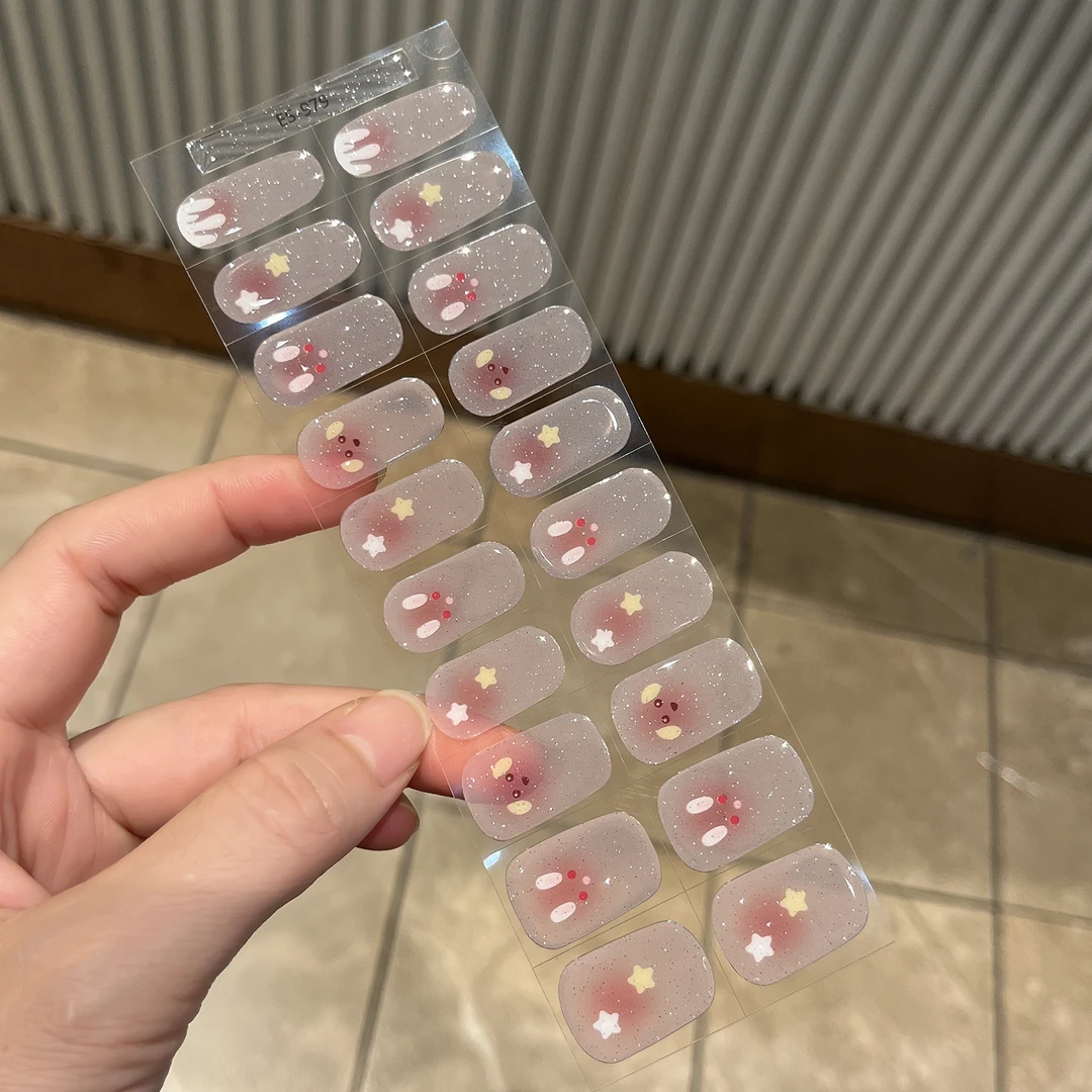 【ES979】半固化凝胶uv半烤美甲贴指甲贴片照灯变硬穿戴甲