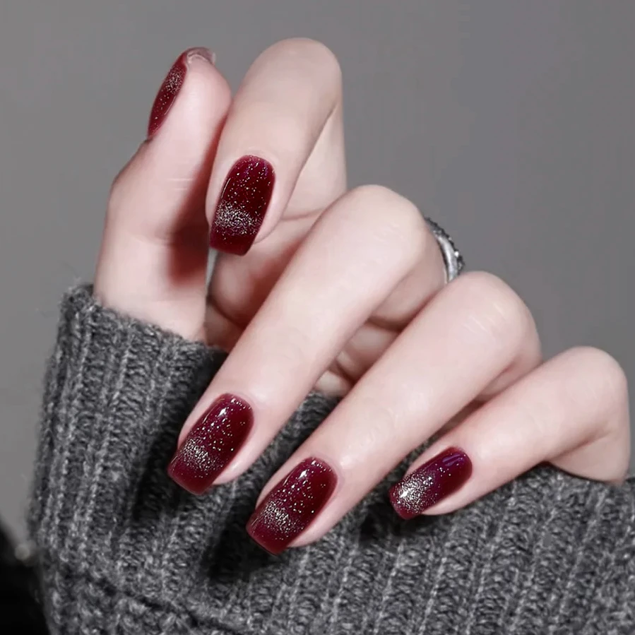 【ES49】半固化凝胶uv半烤美甲贴指甲贴片照灯变硬穿戴甲穿戴式ins