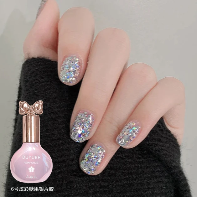 朵媛儿大小闪片爆闪甲油胶光疗胶跳指diy脚指头美甲需要照灯