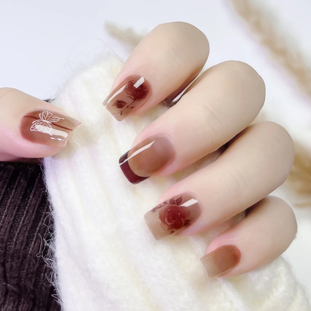 【BD-848特价】半固化凝胶半烤美甲贴照灯变硬防水持久穿戴甲服帖