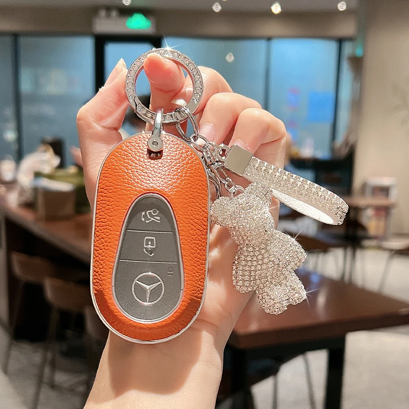 晟威哲晗23款奔驰新C级c260l钥匙套s400高档壳glc300汽车包扣真皮