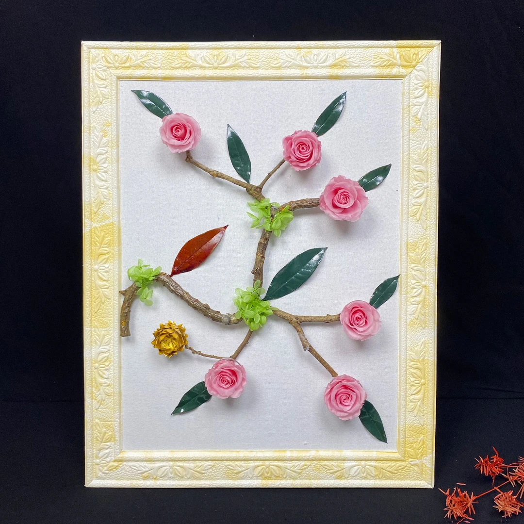 永生花干花桐子果家居客厅玄关餐桌卧室摆件装饰画