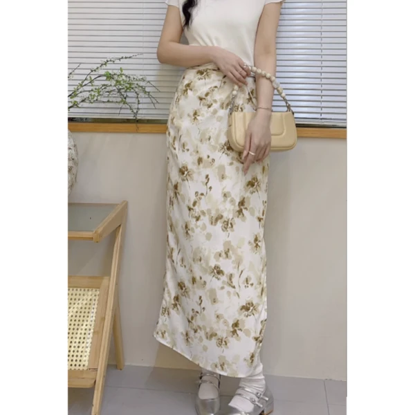 经典碎花~时尚温柔休闲碎花半身裙 K6120