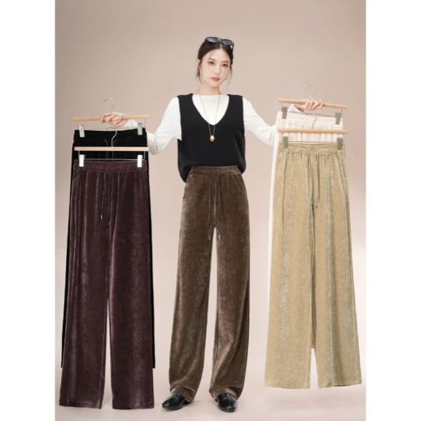 貂毛珠光水绒裤 （外贸订单违约款！）K8309