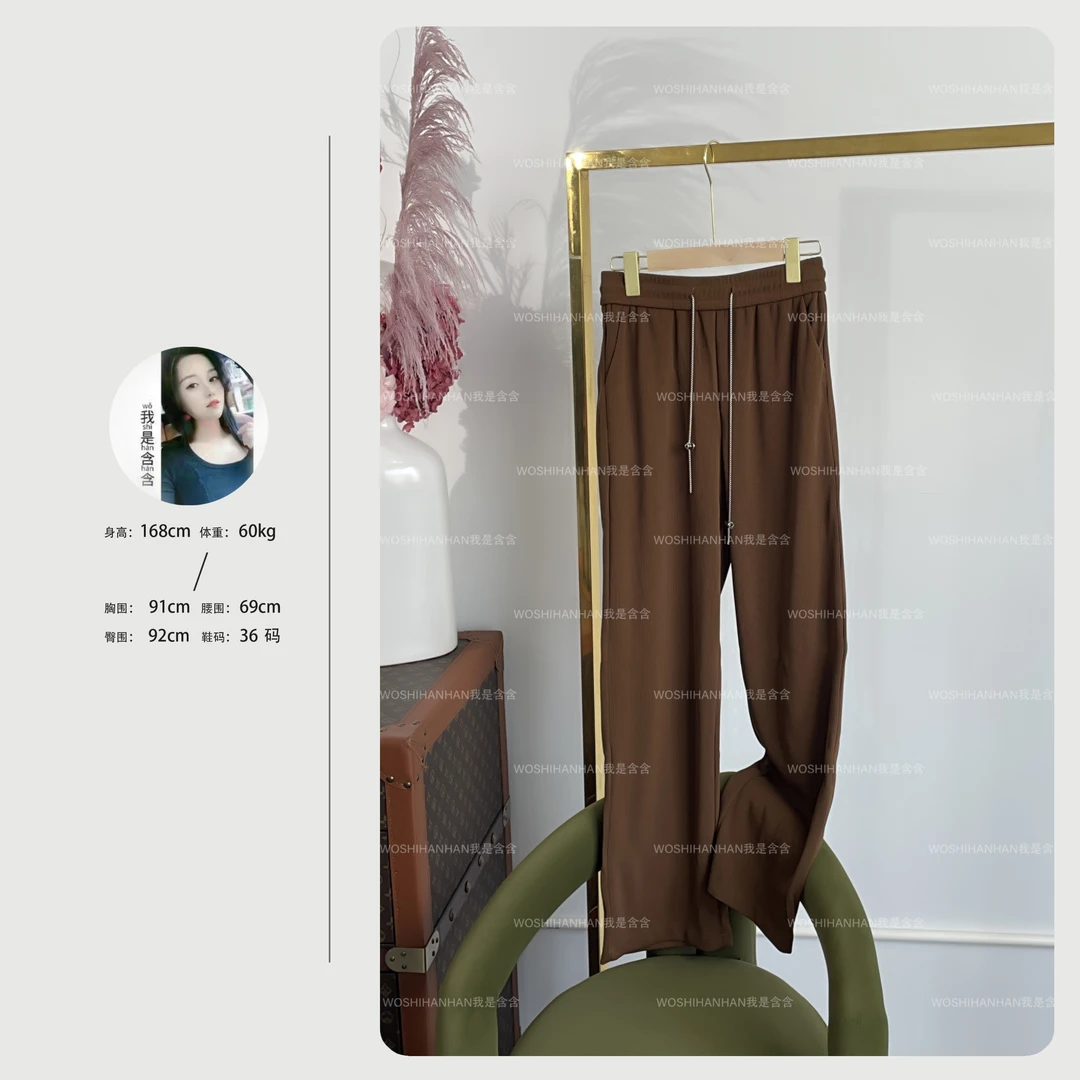 秋季上新~时尚简约纯色链条设计款休闲裤 K6902