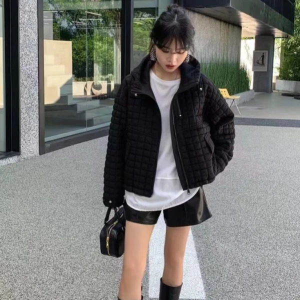 冬季上新~韩范时尚简约格子款外套 S8301