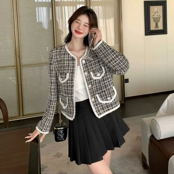 秋季上新~韩范时尚小香设计款绵羊毛外套 S2321