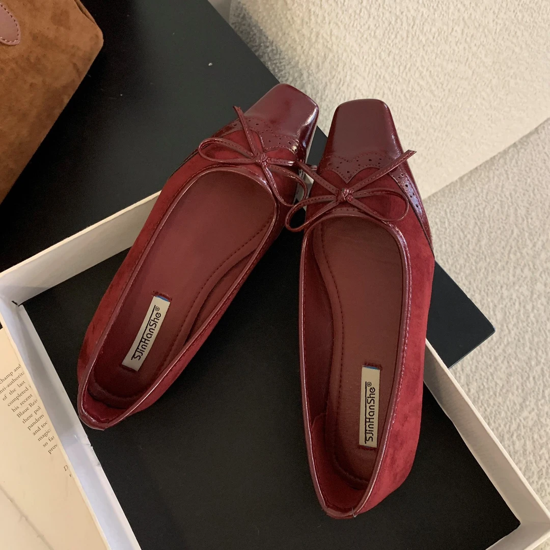 【春季 475】法式气质显瘦平底单鞋通勤方头软底舒适