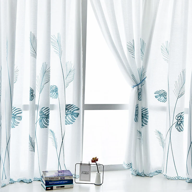 窗纱飘窗卧室客厅阳台透光微透人纱窗帘隔断遮阳帘网红爆款窗纱帘