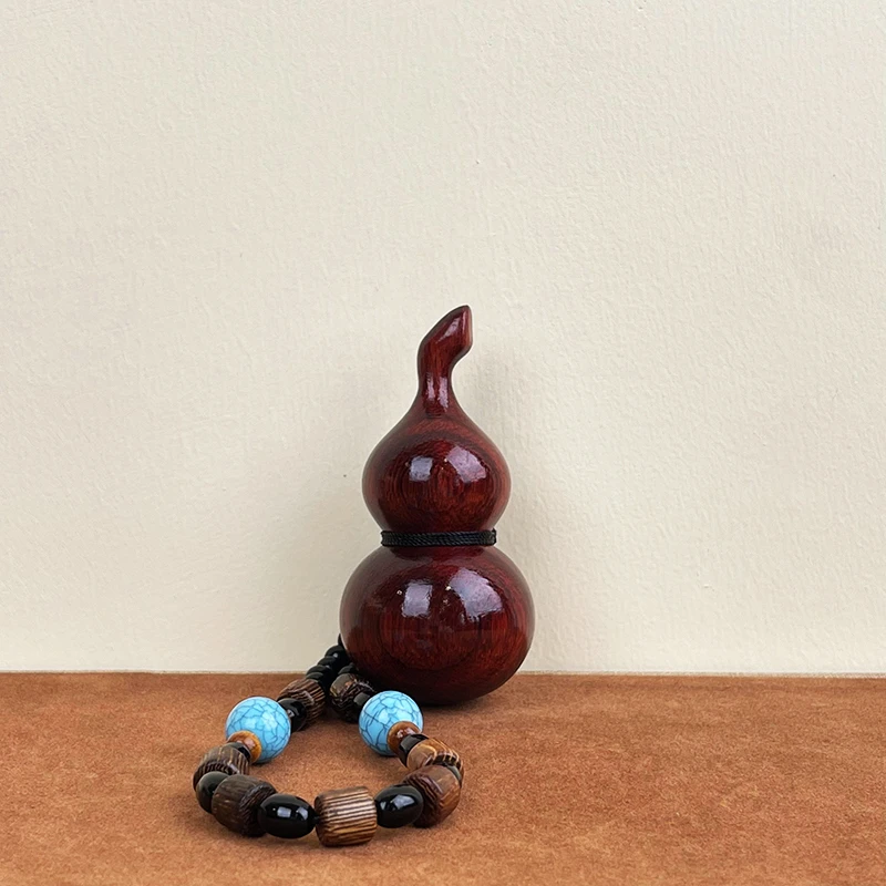 紫檀木葫芦手把福禄手把文玩挂件