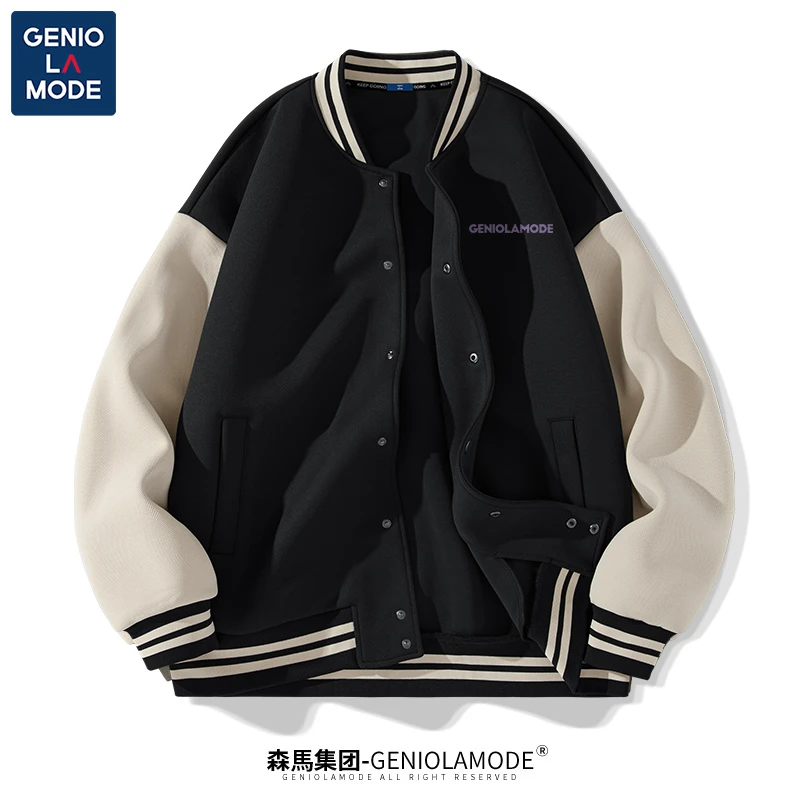 森馬集团GENIOLAMODE棒球服男款品牌logo春秋大码夹克vintage外套