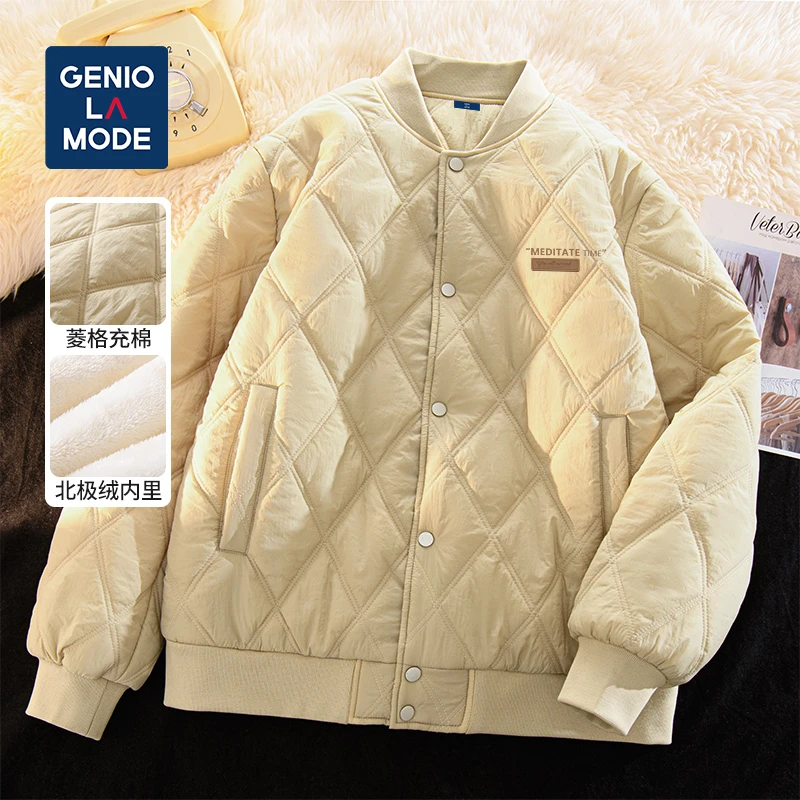 森馬集团GENIOLAMODE棒球服男冬季加绒加厚棒球领青少年大码棉衣