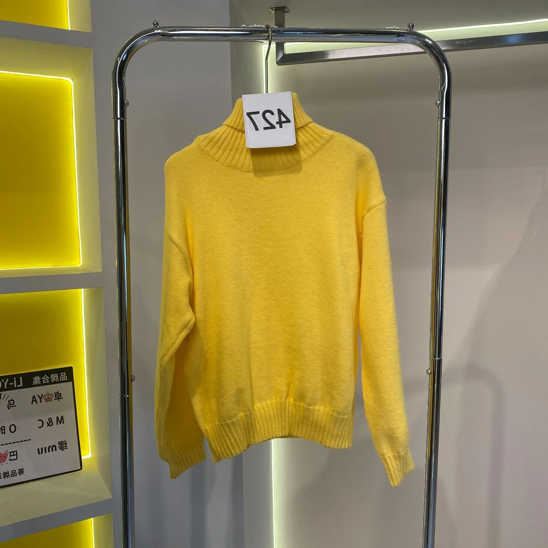 林悠悠少女感翻领长袖上衣女秋季新款气质百搭修身显瘦针织【427】