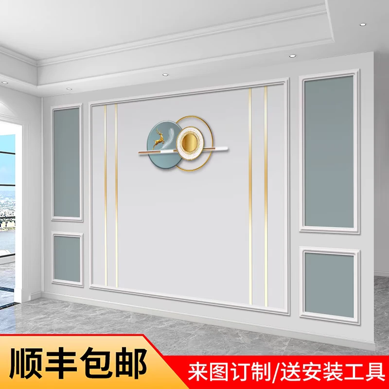 炎夏客厅电视背景墙壁布新款墙布新中式壁纸定制3d8d立体大气壁画