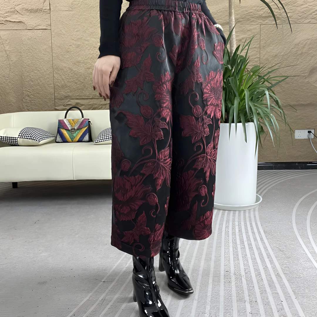 24068 新中式高端棉裤秋冬宽松冬季