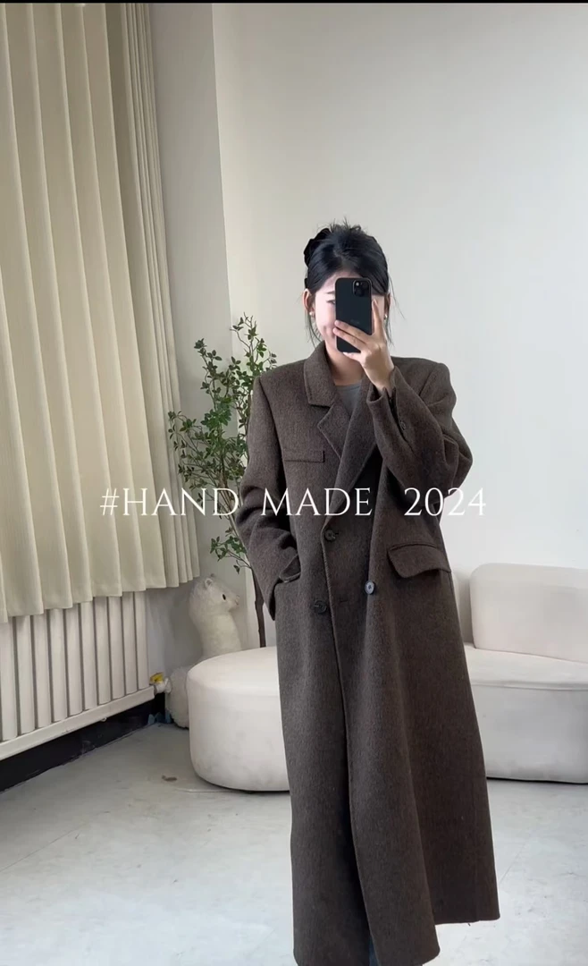 【禾禾DY3289D】24秋冬新款 长款双面大衣女款